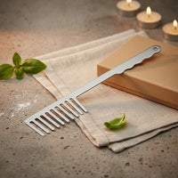 Spaghetti Comb Novelty Design Stainless Steel Pasta Rake Ergonomic Handle Noodle Server Tools for Home Cooks, Dining Table