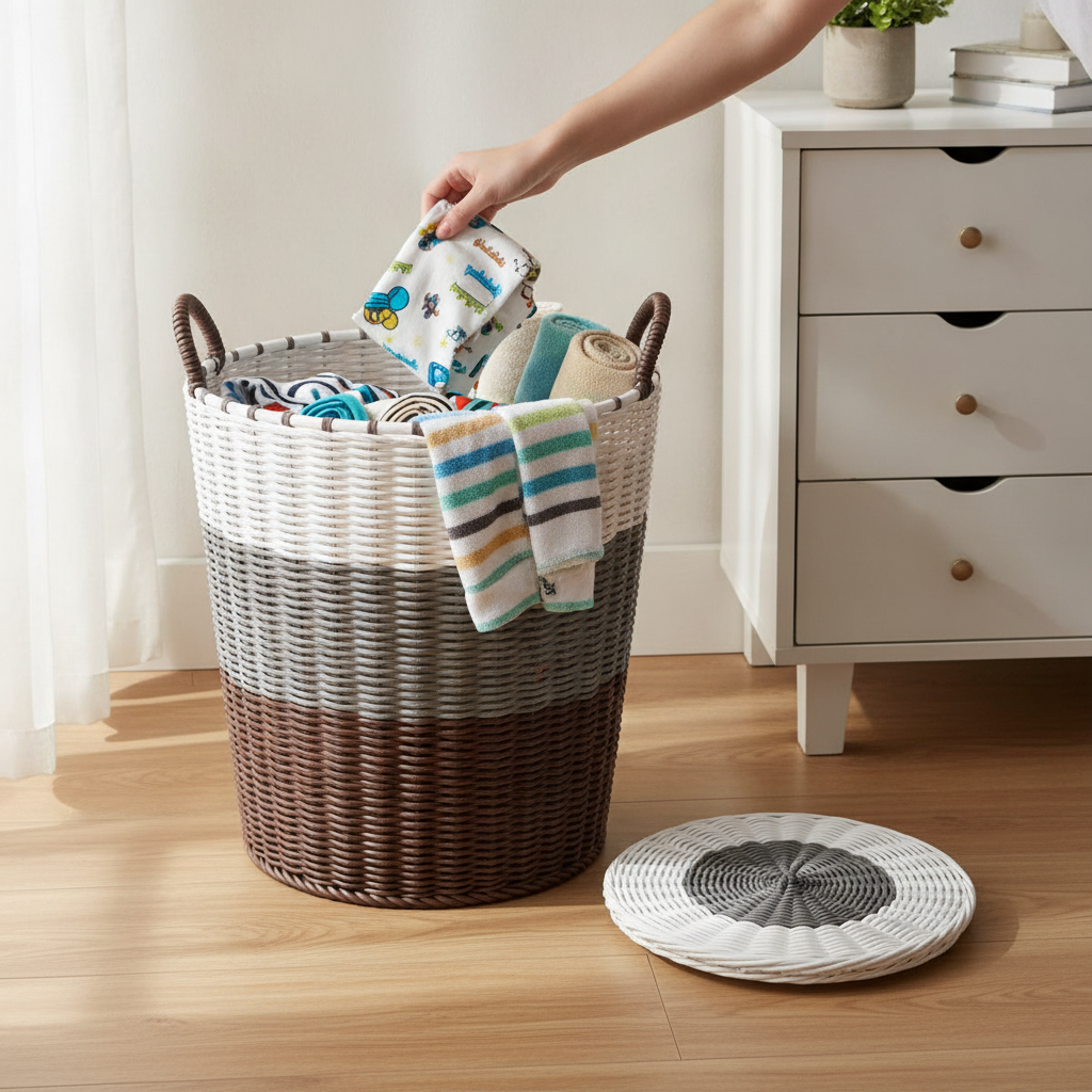 High-Quality Dustproof Laundry Hamper with Lid - Large Capacity Clothes Storage Basket for Bathroom