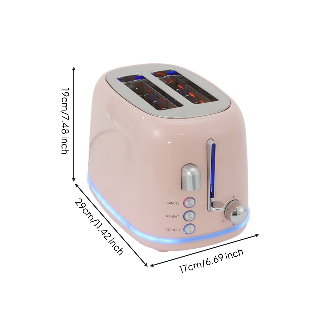 Multifunction Electric Toast Appliance Automatic 2-Slice Toaster Compact 2 Slice Toaster Easy to Use