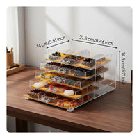 Rotatable Design Multi-Layer Bracelet Box Transparent View Rotating Jewelry Organizer Dust-Proof for Collectors, Desktop, Dressing Table