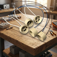 Bulb Holder for Kitchen Lighting, 10 Pack of GU10 Lamp Holder for Workshop Lighting, High Temperature Resistant 220V Round LED Lamp Holder