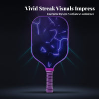 Wrapped Handle Fiberglass Pickleball Paddle Cracked Electric Pattern Purple Pickleball Paddle