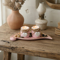 Candle Holder with Tray Cozy Tabletop Candle Holder Home Decor for Reading Corner