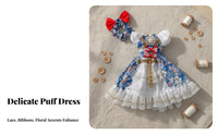 30cm Doll Dress Set Multi-Layered Design Maid Design Doll Dress Lace Trim BJD Clothing for Hobbyists