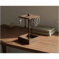 Rotating Jewelry Holder Rotatable Countertop Keychain and Scrunchie Rack Multi-Functional Necklace Hanger Stand for Craft Fair