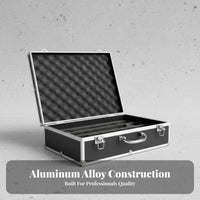 Handheld Audio Device Hard Case Aluminum Audio Device Carrying Case Portable Aluminum Equipment Box for Artists, DJs, Travel, Mobile Use, Storage