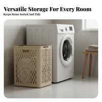 Multi-Purpose Foldable Laundry Basket with Wheels Easy Mobility Rolling Laundry Hamper Polished Edges for Families, Bathroom, Bedroom