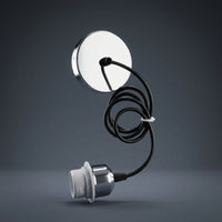 Pendant Light for Living Room and Hallway, E27 Lamp Bulb Holder with Metal Socket and Canopy, Iron Material Ceiling Pendant with Light Cord