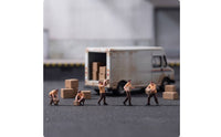 5 Pieces 1/64 Miniature Courier Figurines Authentic Delivery Figures with Boxes Tiny Courier Figure for Collectors, Model Scenes, Truck Displays