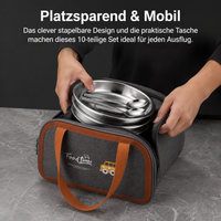 Stainless Steel Camping Dinnerware Set, Matte Silver, 11.4cm Salad Bowl, Reusable Picnic Dinnerware for 6 People
