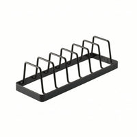 Metal Plate Rack with Dividers Rectangular Plate Rack with Slots Slimline Cabinet Dish Organizer Compact for Countertop, Pantry