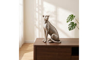 Leopard Figurine Shiny Leopard Sculpture Tabletop Ornament Modern Eye-Catching for Home Decor, Office