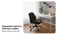 Adjustable Height Armless Rolling Computer Chair 360° Swivel Armless Rolling Chair Space-Saving Office Furniture Ergonomic Design for Students, Telecommuting Workers, Adults, Bedroom, Study Room, Workstation