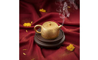 Clay Teapot Handmade Engraved Teapot Drip Pour Gold Tea Pot for Gift