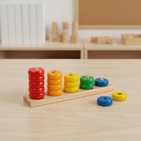 Educational Math Toy Educational Math Learning Board Paint Wooden Number Counting Stacker for Young Children