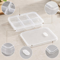 Kitchen Household Divided Storage Box for Frozen Meat, Vegetable, Food Prep, Large Capacity Freezer Container, Food Grade