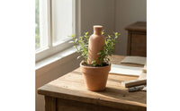 2 Pieces Porous Self-Watering Bottle Steady Ceramic Irrigation Bottle Natural Terracotta Watering Spikes Minimalist for Vacation, Balcony