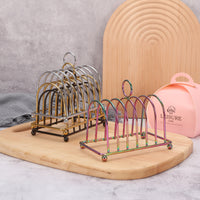 Toast Rack with Carry Handle Polished Toast Rack with Loop Handle Stand Compact Rectangular for Kitchen, Countertop