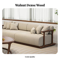 Wooden Frame Sofa Set New Chinese design Living Room Seating serene Inspired Design Lounge Suite for Interior Designers, Homeowners, Villa, Reception Hall