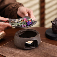 Warmer with Removable Tray Compact Ceramic Tea Warmer Space-Saving