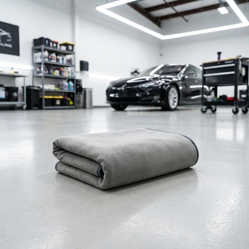 Highly Absorbent Car Drying Towel Microfibre Cloth, Non Shedding Microfiber Cleaning Cloths, Double-Sided Gray Wash Tool for Glass and Detailing