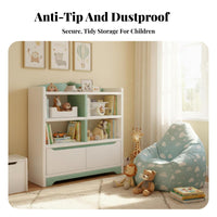Multi-Compartment Design children's Book and Toy Organizer Large Capacity kids' Furniture Child-Led Learning Inspired Toddler Bookcase Sturdy Construction for Students, Toddlers, Teachers, Reading Corner, Playroom, Living Room, Classroom