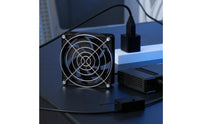 3-Speed Adjustable USB Cooling Fan High Airflow Temperature Control Fan Plug and Play Network Cabinet Cooler Low Noise for DIY Enthusiasts, Multimedia Box, Wiring Closet