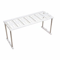 Foldable Kitchen Shelf Easy to Clean Stainless Steel Kitchen Shelf Heavy Duty Sink Storage Rack for Refrigerator, Countertop, Office
