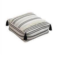 Removable and cleanable Cover Woven Round Footstool Multi-Functional Floor pad Comfortable Seating Pouf Ottoman adaptable Use for Apartment Dwellers, Students, Parents, Living Room, Balcony, Small Spaces, study corner