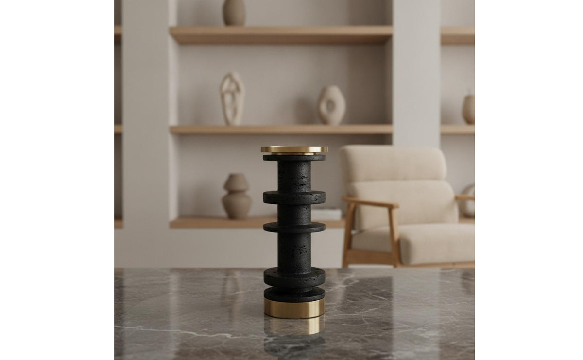 Sculptural Candle Holder Architectural Candlestick Holders Sturdy for Tabletop