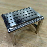 Long-Lasting Metal Frame Stool Armless Design Slatted Metal Stool Heavy Duty Household Furniture Anti-Slip Feet for Homeowners, Children, Bathroom, Dormitory, Living Room, Workshop