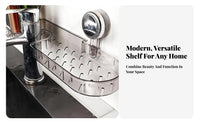 Waterproof Suction Cup Faucet Shelf Repositionable over Faucet Storage Holder Easy to Clean Drill-without Drilling Sink Organizer Draining Design for Renters, Bathroom, Washstand, Kitchen