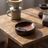 Coffee Bean Weighing Tray Walnut Wooden Scale with LED Display Digital for Baristas, Coffee Prep