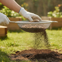 3 Pieces Garden Sifter with Handles Round Soil Sieve with Handle Ergonomic Sifting Screen for Gardeners, Raised Beds
