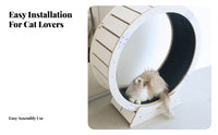 Quiet Operation feline jogning Wheel Easy Assembly Feline Exercise Wheel Sturdy Construction Pet Supply long-lasting for Indoors, Apartment, Living Room, Bedroom