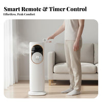 Portable Air Chiller and Heater Time-Based Control Standing Air Conditioner Fan Effortless Fill Water Tank Oscillating Cooling Fan for Renters
