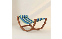 Hammock Chair with Stand Wooden Rocking Hammock Chair Striped Furniture for Garden, Balcony, Reading Corner