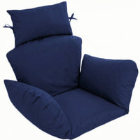 Padded Egg Chair Cushion with Headrest Soft Hanging Basket Chair Cushion Comfortable Ergonomic for Backyard