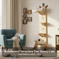 Scratching Post Door Mounted Cat Tree Space-Saving Door Hanging Cat Tree Versatile Mounting for Apartment Dwellers, Cats, Small Apartments, Indoors, Living Room, Bedroom