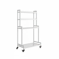 Multitier Design 4-Tier Rolling Plant Stand With casters Flower Rack Space-Saving Tiered Shelf Hollow lattice Shelves for Gardeners, Apartment Dwellers, Homeowners, Balcony, Living Room, Indoor, Outdoor