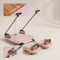 Slimline Pilates Reformer with Resistance Ropes Customizable Home Pilates Bed Compact Fitness Equipment Space-Saving for Adults, Living Room, Small Areas