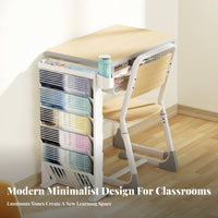 Classroom Desk Side Organizer Large Capacity Mobile Bookshelf Cart for Students