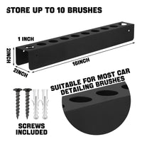 High Capacity Car Detailing Brush Holder Compact Detailing Brush Holder Black Tool Organizer Long-Lasting for Garage