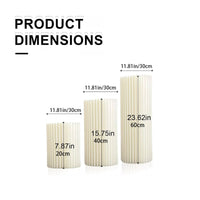 3 Pieces Reusable Foldable Paper Column with Acrylic Panels Transparent Honeycomb Display Column Minimalist Cardboard Pedestal with Acrylic Cover Elegant for Event Planners, Dessert Tables