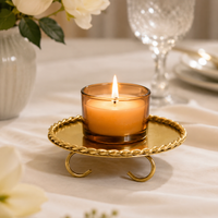 Geometric Metal Candle Holder, Modern Tealight Holder, 9x10cm, Twisted Design for Festive Atmosphere