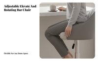 Modern Design Adjustable rotating Stool Built-in Footrest Adjustable rotating Stool with Low rear support Stable Base Bar Chair Padded seat padding for Homeowners, Business Owners, Adults, Reception Desk, Cafe, professional Establishment, Kitchen