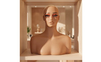 Female Mannequin Head with Shoulders Realistic Mannequin Head with Shoulders Professional for Hairstylists, Cosmetologists, Salons, Retail Storefronts