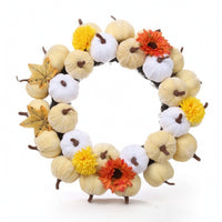 Autumn Wreath Farmhouse-Themed Thanksgiving Wreath Artificial Decorations for Entryway, Mantel