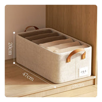 Space Saving Pants Organizer Container With Handles Wardrobe Shelf Bin Easy to Clean Closet Storage Bin Washable for Shelves