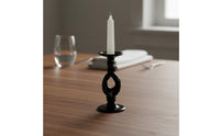 Glass Candlestick French Spiral Candle Stand Vintage Look Ornamental Candle Holder for Tabletop, Dining Table